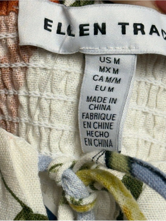 Ellen Tracy Linen-Blend Dress Midi Sleeveless White Floral Sz 10 NWT - Picture 4 of 11